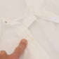 Dolce & Gabbana White Cotton Collared Long Sleeves Formal Top