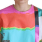 Dolce & Gabbana Multicolor Print Blouse Cotton Tank TV Print T-shirt