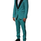 Dolce & Gabbana Cyan 3 Piece Wool Silk Blend Suit SICILIA