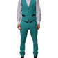 Dolce & Gabbana Cyan 3 Piece Wool Silk Blend Suit SICILIA