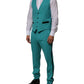 Dolce & Gabbana Cyan 3 Piece Wool Silk Blend Suit SICILIA