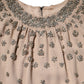 Dolce & Gabbana Nude Ecru Beaded Crystal Embellished Dress