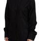 Dolce & Gabbana Black Cotton Collared Long Sleeves Shirt