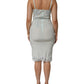 Dolce & Gabbana Light Blue Silk Lace Midi Bodycon Slip Dress