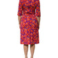 Dolce & Gabbana Purple Silk Floral Print Midi Sheath Dress