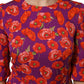 Dolce & Gabbana Purple Silk Floral Print Midi Sheath Dress