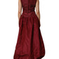 Dolce & Gabbana Burgundy Silk Beaded Evening Gown Dress