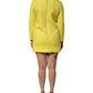 Dolce & Gabbana Yellow Viscose Acetate Mini Long Sleeve Dress