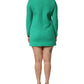 Dolce & Gabbana Green Viscose Acetate Mini Long Sleeve Dress