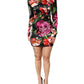 Dolce & Gabbana Black Floral Fiori Pittorici Bodycon Dress