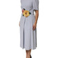 Dolce & Gabbana Light Blue Viscose Blend Floral Applique Dress
