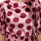 Dolce & Gabbana Pink Red Polka Dot Silk Satin Maxi Gown Dress