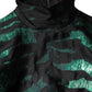 Dolce & Gabbana Black Green Metallic Jacquard Mini Long Dress