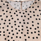 Dolce & Gabbana Beige Black Polka Dot Silk Short Sleeve Blouse Top