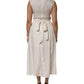 L'Autre Chose Ivory White Sleeveless Maxi Cupro Viscose Dress