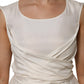 L'Autre Chose Ivory White Sleeveless Maxi Cupro Viscose Dress
