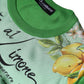 Dolce & Gabbana Green Lemon Print Pullover Silk Women Sweater