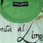 Dolce & Gabbana Green Lemon Print Pullover Silk Women Sweater