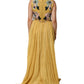 Dolce & Gabbana Yellow Silk Floral Embroidered Maxi Dress
