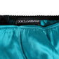 Dolce & Gabbana Aqua Green Satin High-Waist Briefs Underwear