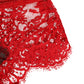 Dolce & Gabbana Red Floral Lace Sheer Briefs Women Underwear