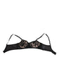 Dolce & Gabbana Black Nude Floral Lace Sheer Bra Underwear