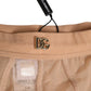 Dolce & Gabbana Beige Sheer Mesh High Waist Briefs Underwear