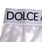 Dolce & Gabbana White Satin High-Waist Brief Logo Women Underwear