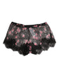 Dolce & Gabbana Black Pink Floral Lace Mesh Lingeri Underwear