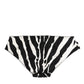 Dolce & Gabbana Black White Zebra Print Slip Briefs Underwear
