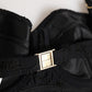 Dolce & Gabbana Black Polyester Embroidered Underwire Bra Underwear