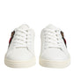 Dolce & Gabbana White Leather Sacred Heart Patch Sneakers Shoes