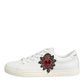 Dolce & Gabbana White Leather Sacred Heart Patch Sneakers Shoes