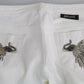 Just Cavalli White Cotton Slim Fit Mid Waist Skinny Trouser Jeans