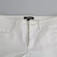 Just Cavalli White Cotton Slim Fit Mid Waist Skinny Trouser Jeans