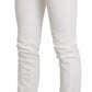 Just Cavalli White Cotton Slim Fit Mid Waist Skinny Trouser Jeans