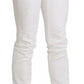 Just Cavalli White Cotton Slim Fit Mid Waist Skinny Trouser Jeans