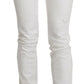 Just Cavalli White Cotton Slim Fit Mid Waist Skinny Trouser Jeans