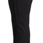 Dolce & Gabbana Black Stripes Mid Waist Trouser Pants