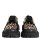 Dolce & Gabbana Black Leather Jeweled Crystals Derby Shoes