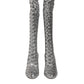 Dolce & Gabbana Shoes Silver Sequins Glitter High Heel Boot Shoes