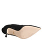 Dolce & Gabbana Black White Embroidered Jersey Stiletto Boots Shoes