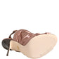 Dolce & Gabbana Bronze Satin Ruched Slingback Sandals Shoes