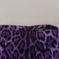 Dolce & Gabbana Purple Leopard Print Pencil Cut Mini Skirt