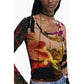 Desigual Marrone Viscosa Women T-Shirt
