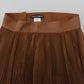 Dolce & Gabbana Beige Longuette Plisse Chiffon Midi Skirt