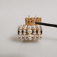 Dolce & Gabbana Gold Brass Glas Crystal Faux Pearl Embellished Brooch