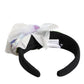 Dolce & Gabbana Black Green Silk Purple White Floral Appliqué Accessory Headband