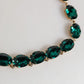 Dolce & Gabbana Red Rose Green Crystal Gold-Tone Chain Necklace