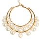 Dolce & Gabbana Gold Brass Faux Pearl Crystal Statement Luxury Jewelry Necklace